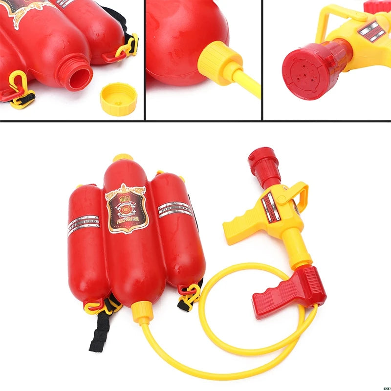 Large Capacity Water Gun Fireman Backpack Water Gun Pull Out Shootting Soaker Beach Water Games Outdoor Toy Kids Gift