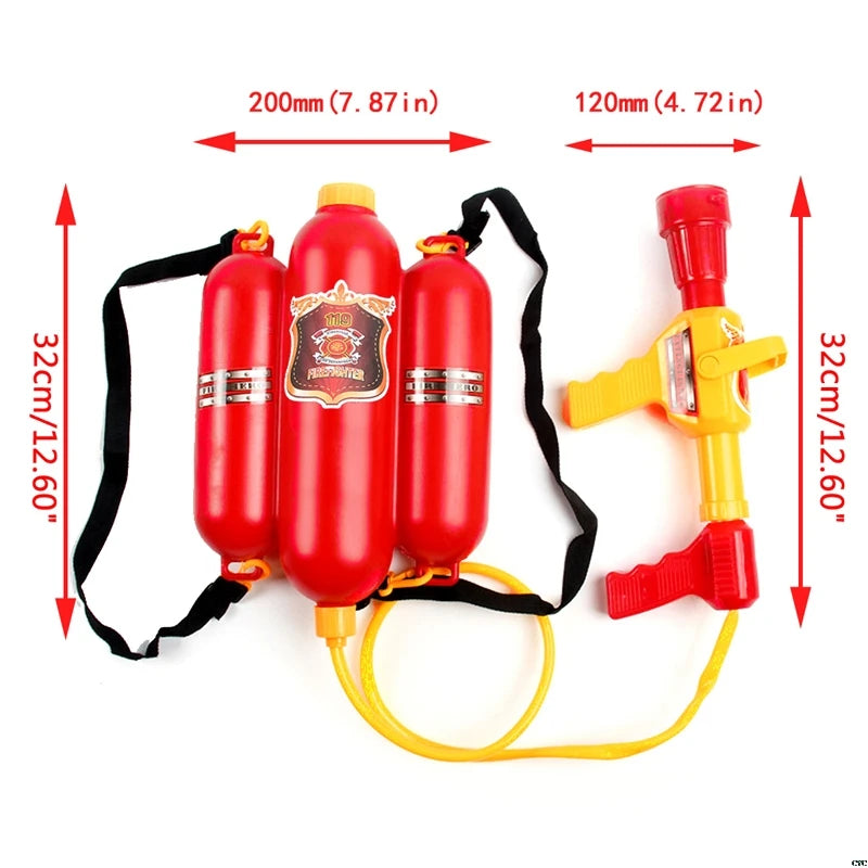 Large Capacity Water Gun Fireman Backpack Water Gun Pull Out Shootting Soaker Beach Water Games Outdoor Toy Kids Gift