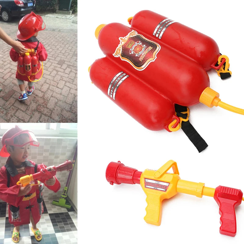 Large Capacity Water Gun Fireman Backpack Water Gun Pull Out Shootting Soaker Beach Water Games Outdoor Toy Kids Gift