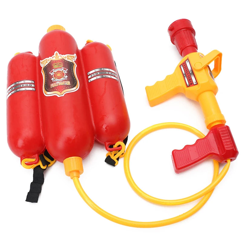 Large Capacity Water Gun Fireman Backpack Water Gun Pull Out Shootting Soaker Beach Water Games Outdoor Toy Kids Gift