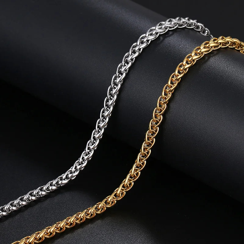 CACANA Stainless Steel Chain Bracelets For Man Women Gold Silver Color