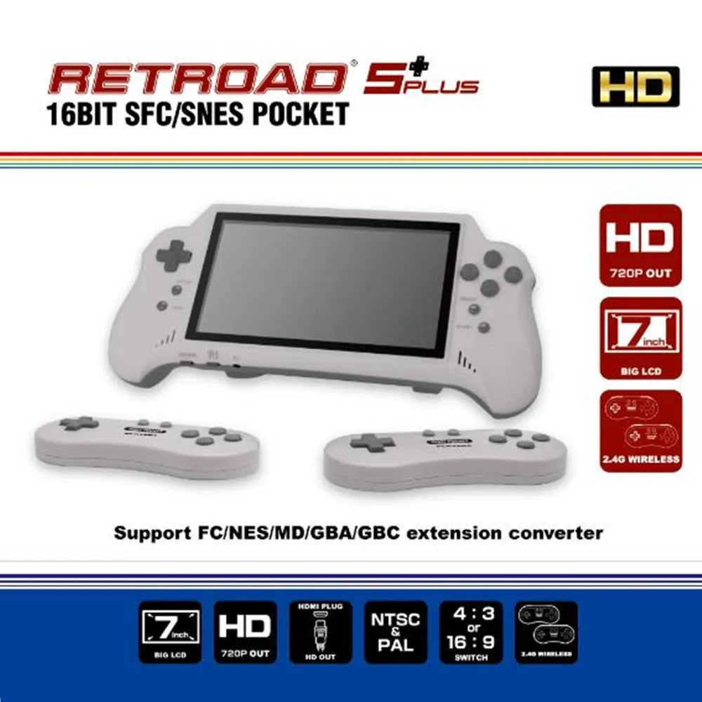 16BIT HD ULTRA SNES POCKET RETROAD 5PLUS Video Game Console