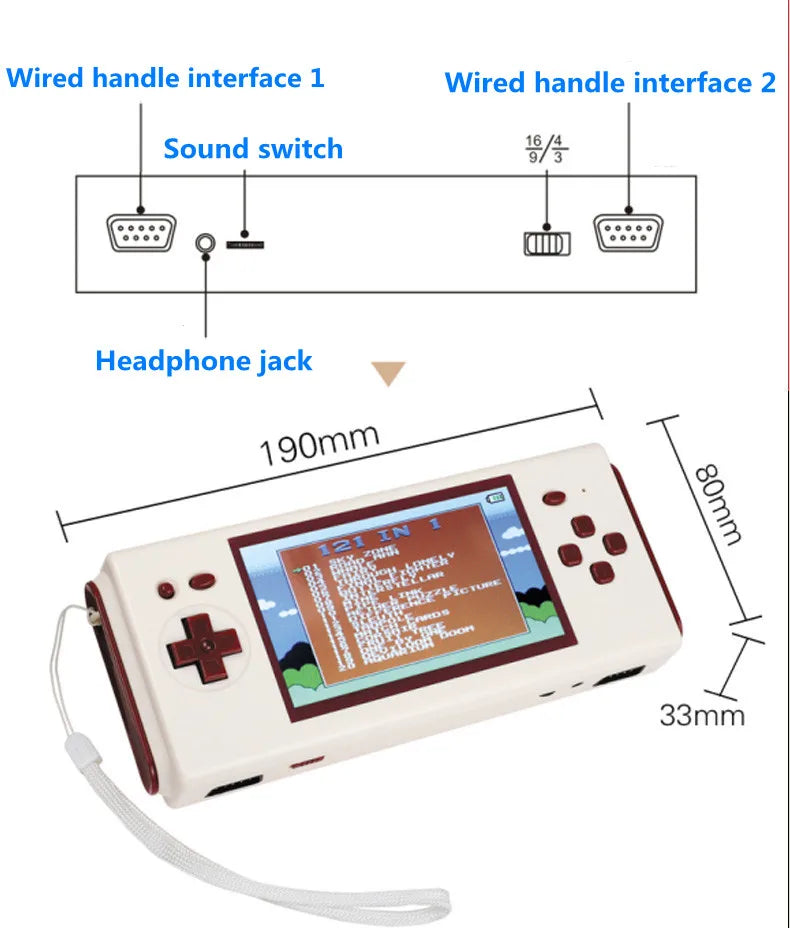 Support Nes Cartridge/Handheld Game Console (88 Built-In Games) Card/Handheld Game Console Board Games Holiday Gifts