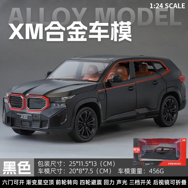 BMW XM SUV Alloy Car Diecasts & Toy Vehicles Car Model Sound and light Pull back Car