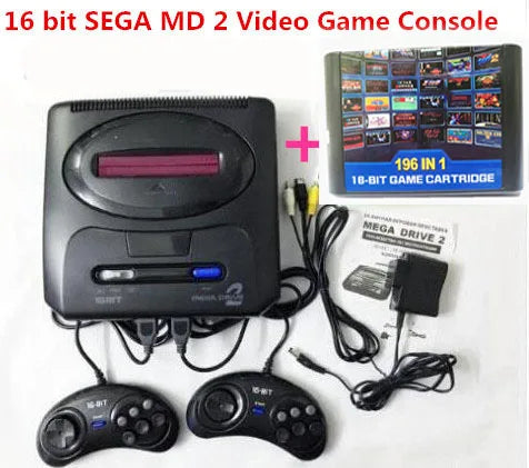 New Arrival 16 bit For SEGA MD 2 Video Game console for Original SEGA game cartridge Optional 138 in 1,196 in 1 classic game