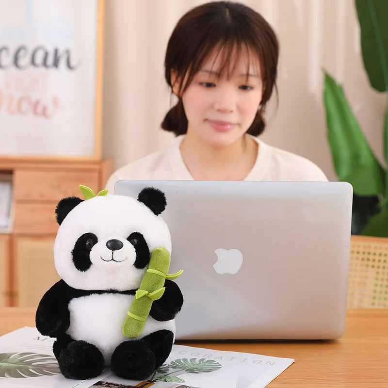 Kawaii Panda With Bamboo Soft Stuffed International Favorite Dolls Birthday Christmas Gifts Presents For Kids