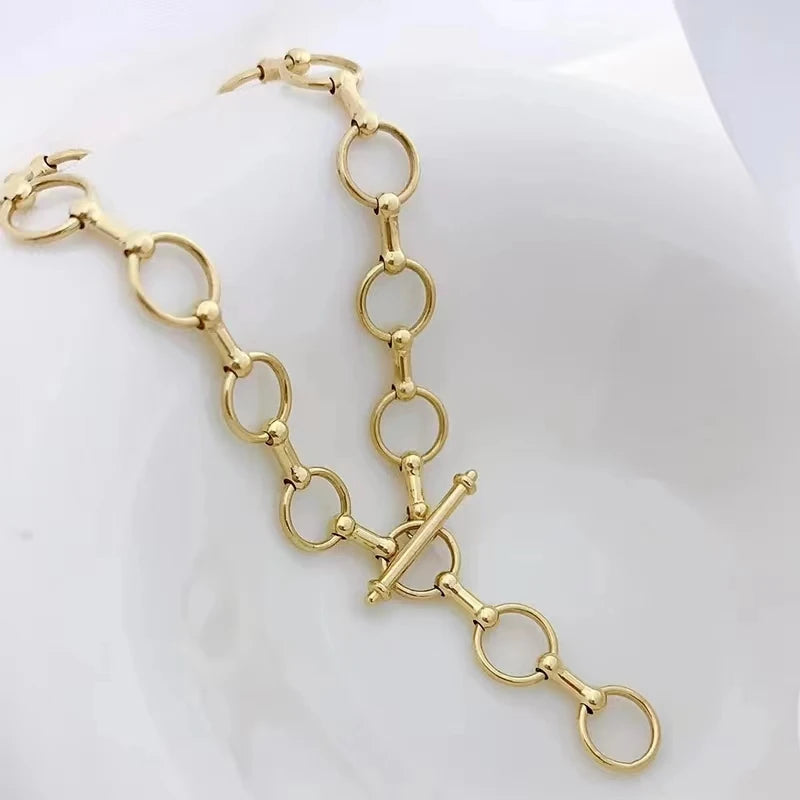 MIQIAO Real 18K Gold Vintage Bracelet Pure Au750 Simple Light Luxury Fine Jewelry Gifts for Women BR014