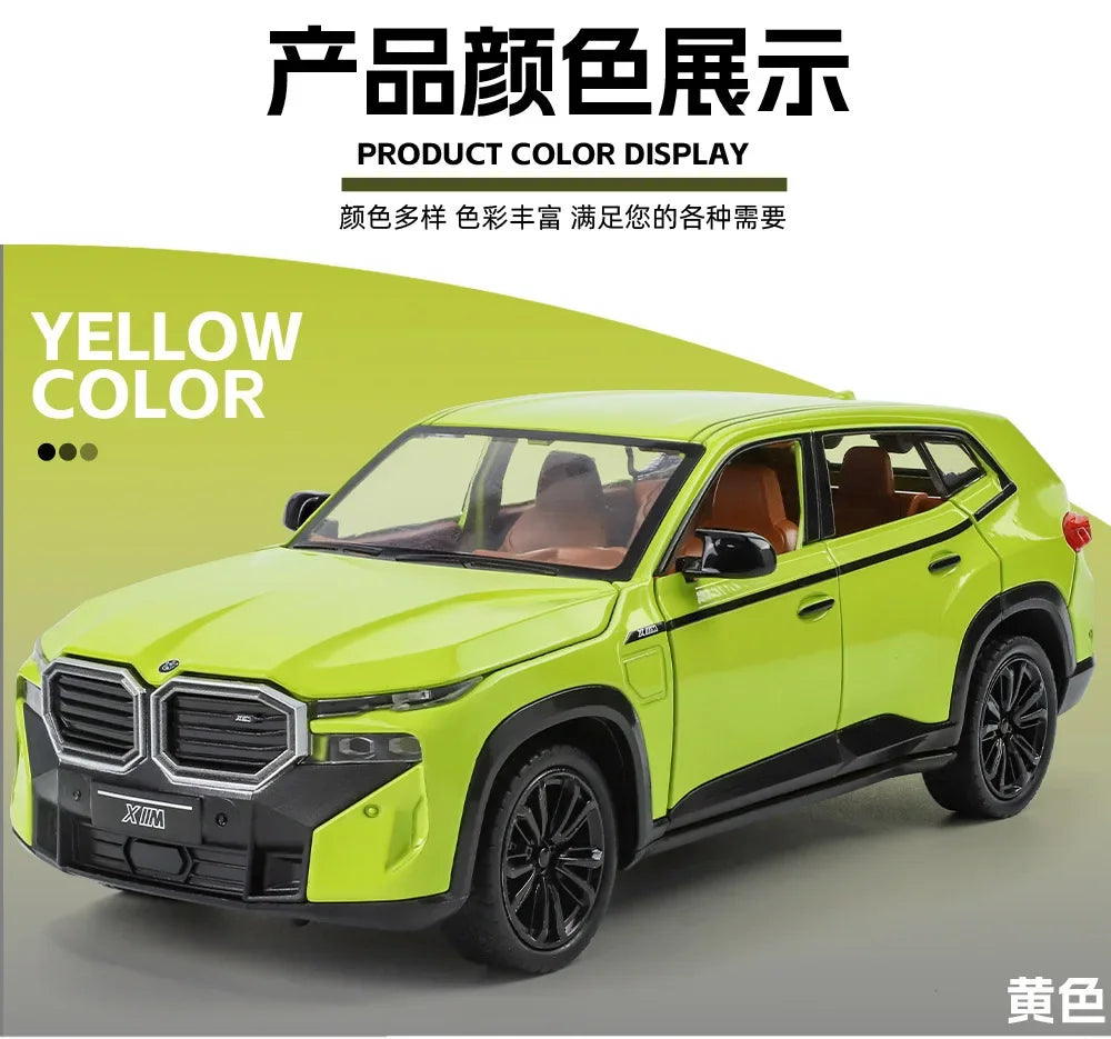 BMW XM SUV Alloy Car Diecasts & Toy Vehicles Car Model Sound and light Pull back Car