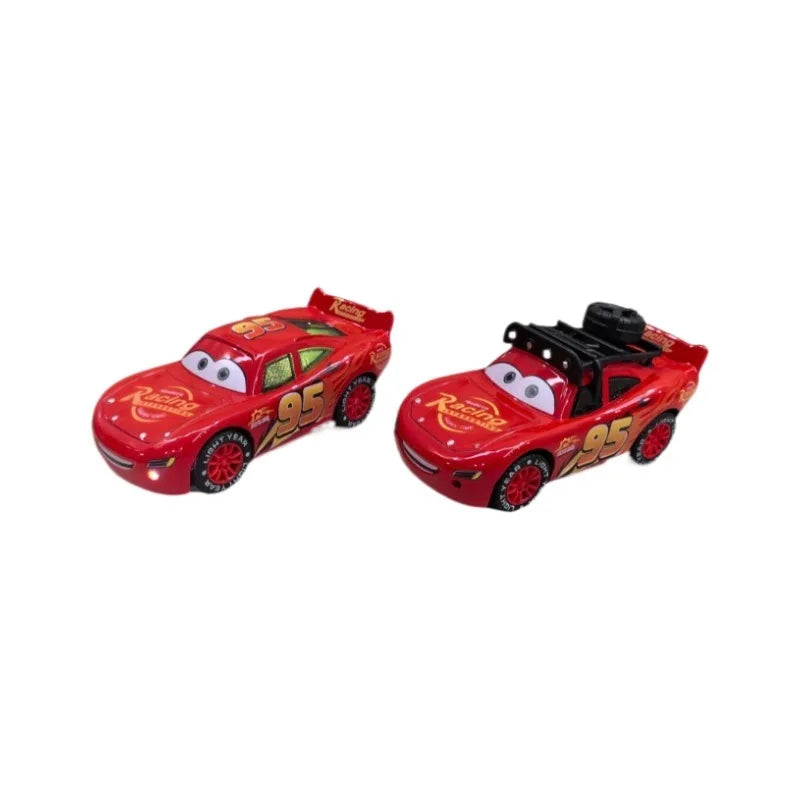 Disney Cartoon Cars Alloy Car Lightning Mcqueen Original Model 3d Light Music Pull Back Lightning Mcqueen Children Kids Gift Toy