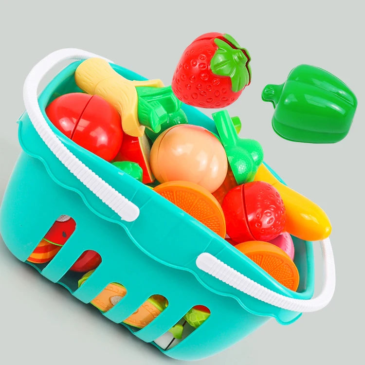 Educational Toy Plastic Kitchen Toy Set Cut Fruit and Vegetable Food Play House Simulation Toys Early Education Girls Boys Gifts