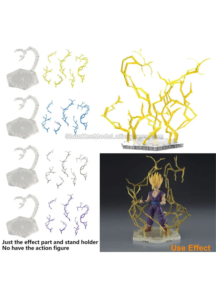 Power Impact Energy Lightning Thunder Effect For 1/144 RG HG 1/100 MG RE Model 1/12 3.75" Action Figure Stand Base Holder Toys