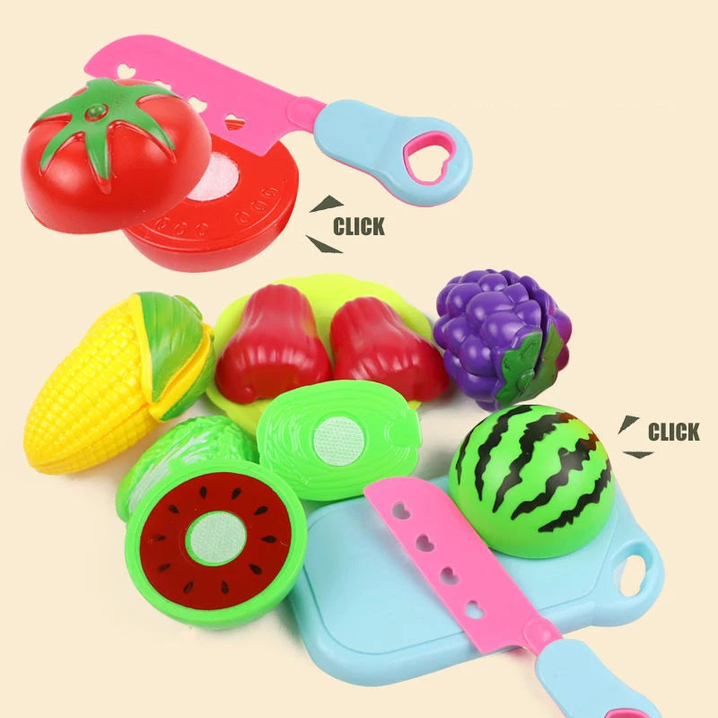 Educational Toy Plastic Kitchen Toy Set Cut Fruit and Vegetable Food Play House Simulation Toys Early Education Girls Boys Gifts