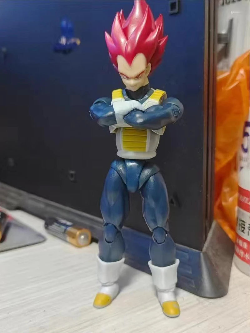 Anime Dragon Ball Super Figures Majin Vegeta Action Figure Movable Collectible Model Shf Super Saiyan God Vegeta Figurine Toys