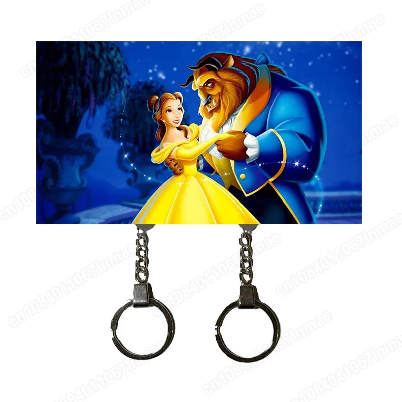 Disney Anime Keychain Holder Cute Up Mickey Mouse Stitch Couple Keychain Refrigerator Magnet Party Decoration Kids Toys Gifts