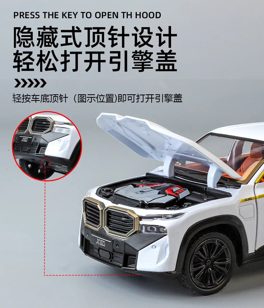 BMW XM SUV Alloy Car Diecasts & Toy Vehicles Car Model Sound and light Pull back Car