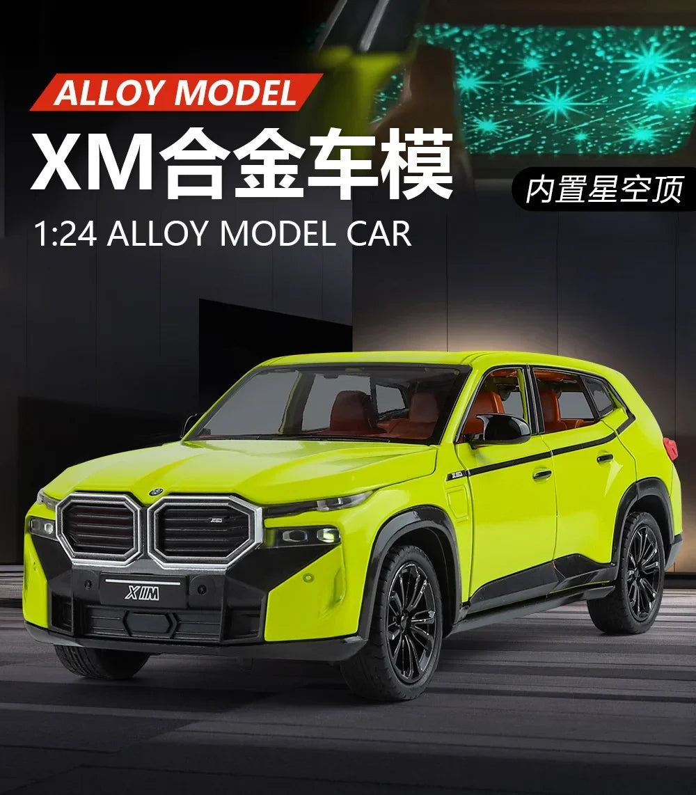 BMW XM SUV Alloy Car Diecasts & Toy Vehicles Car Model Sound and light Pull back Car