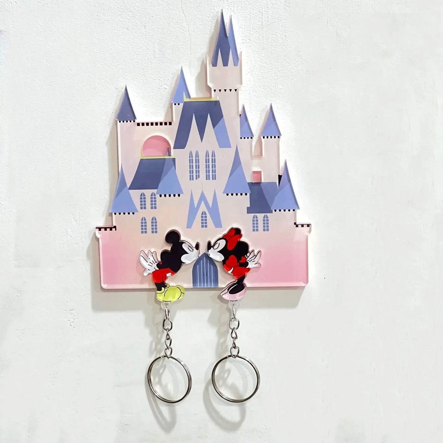 Disney Anime Keychain Holder Cute Up Mickey Mouse Stitch Couple Keychain Refrigerator Magnet Party Decoration Kids Toys Gifts