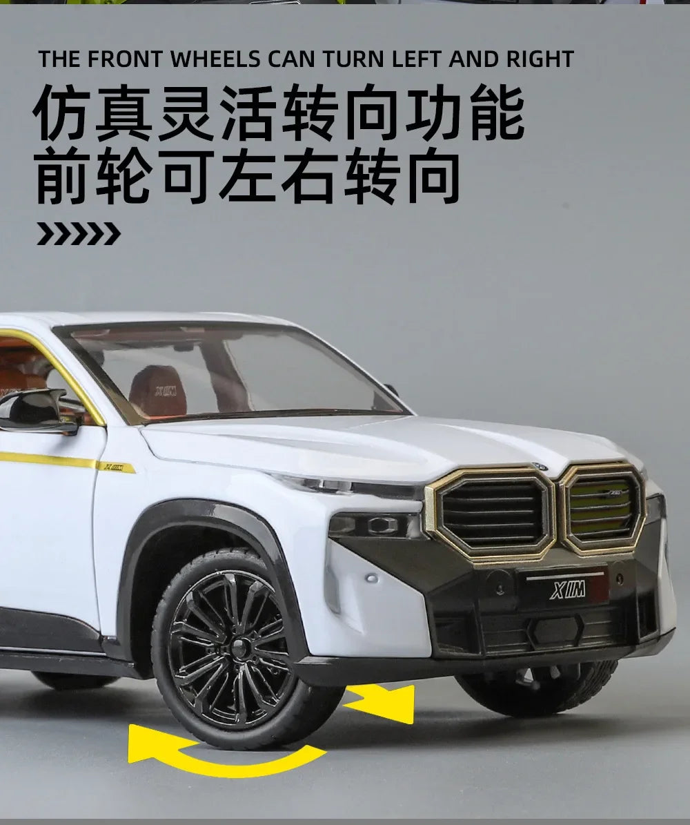 BMW XM SUV Alloy Car Diecasts & Toy Vehicles Car Model Sound and light Pull back Car