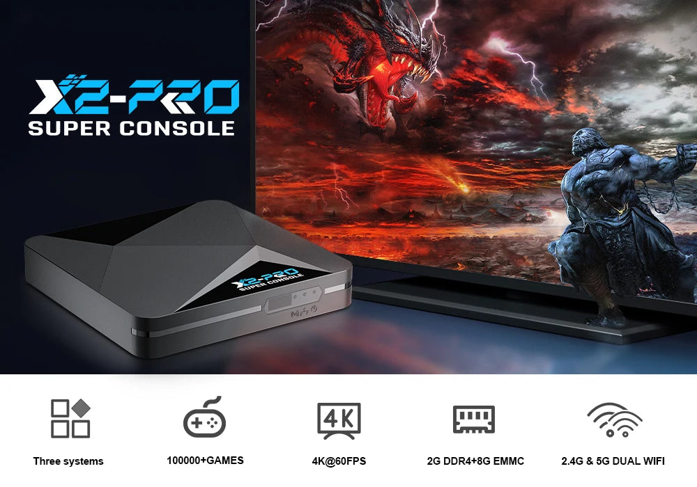 Super Console X2 Pro Retro Video Game Console with 100000+ Games for MAME/ARCADE/Sega Saturn/DC Retro Game Console 4K HD