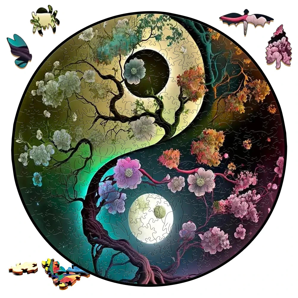 Moon A3/A4/A5 Size Wood Jigsaw Puzzle With for Adults Children , Not Common Shape , A Gifts for Parent-Child Games And Family Fu