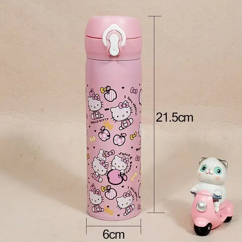 Hello Kitty For Child Insulated Water Bottle Hot Kawaii Water Thermos Pink Cartoon Stainless Steel Thermal Bottle Gift