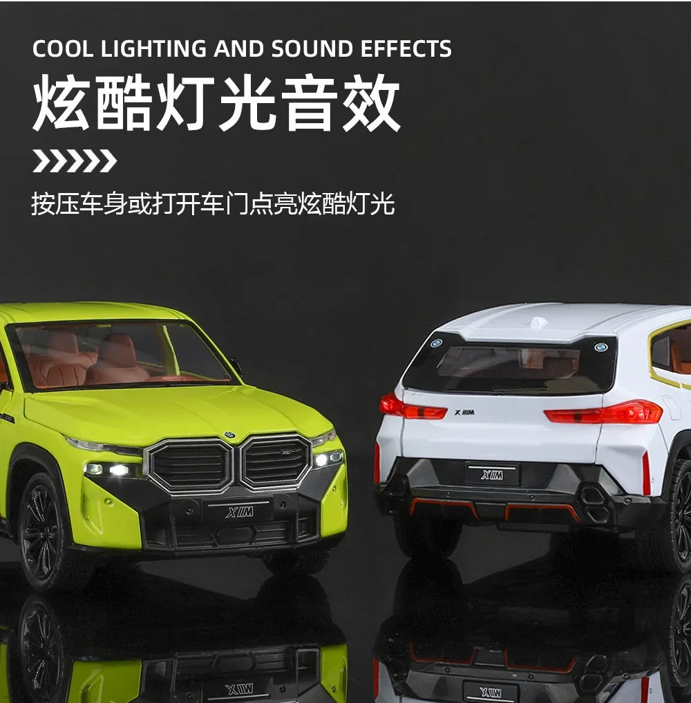 BMW XM SUV Alloy Car Diecasts & Toy Vehicles Car Model Sound and light Pull back Car