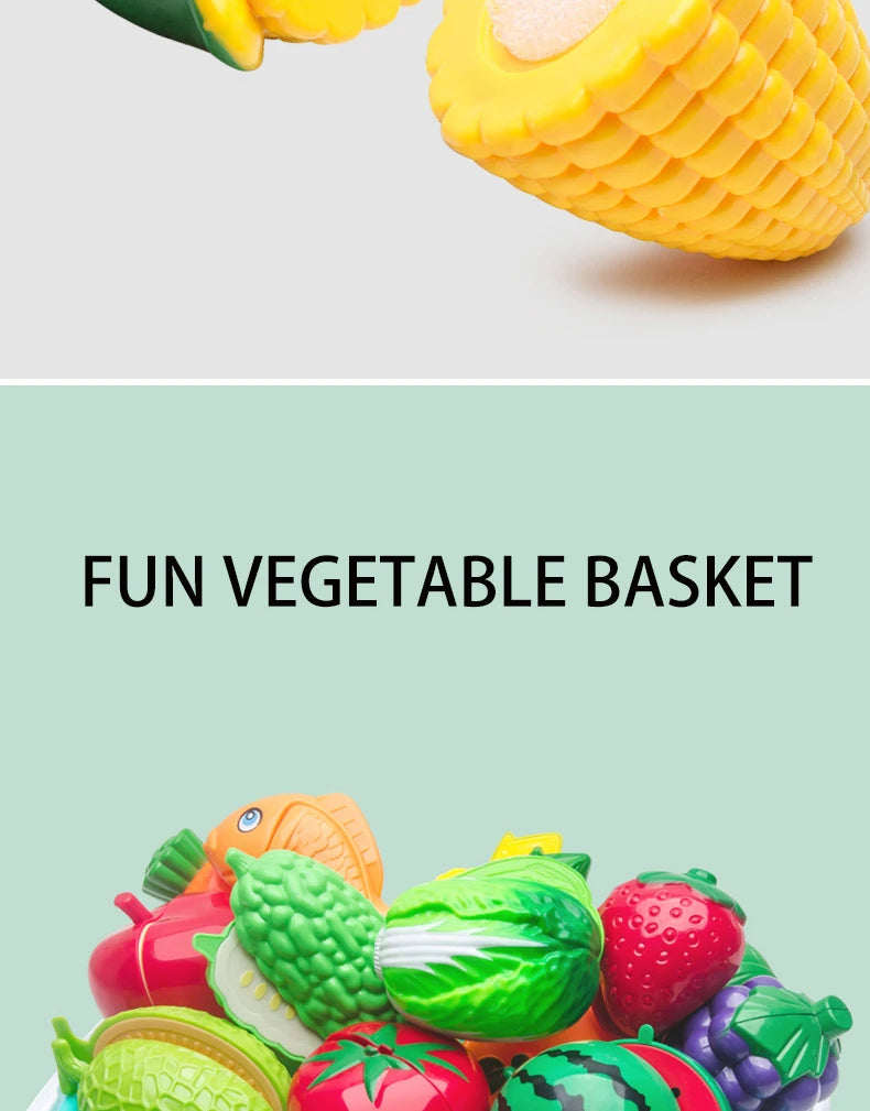 Educational Toy Plastic Kitchen Toy Set Cut Fruit and Vegetable Food Play House Simulation Toys Early Education Girls Boys Gifts