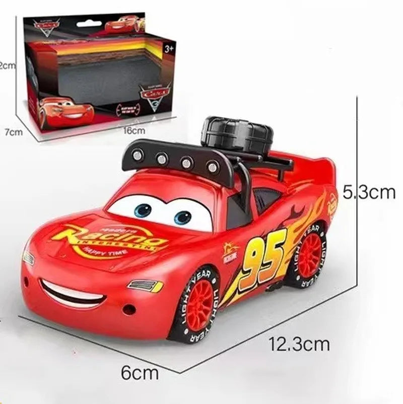 Disney Cartoon Cars Alloy Car Lightning Mcqueen Original Model 3d Light Music Pull Back Lightning Mcqueen Children Kids Gift Toy