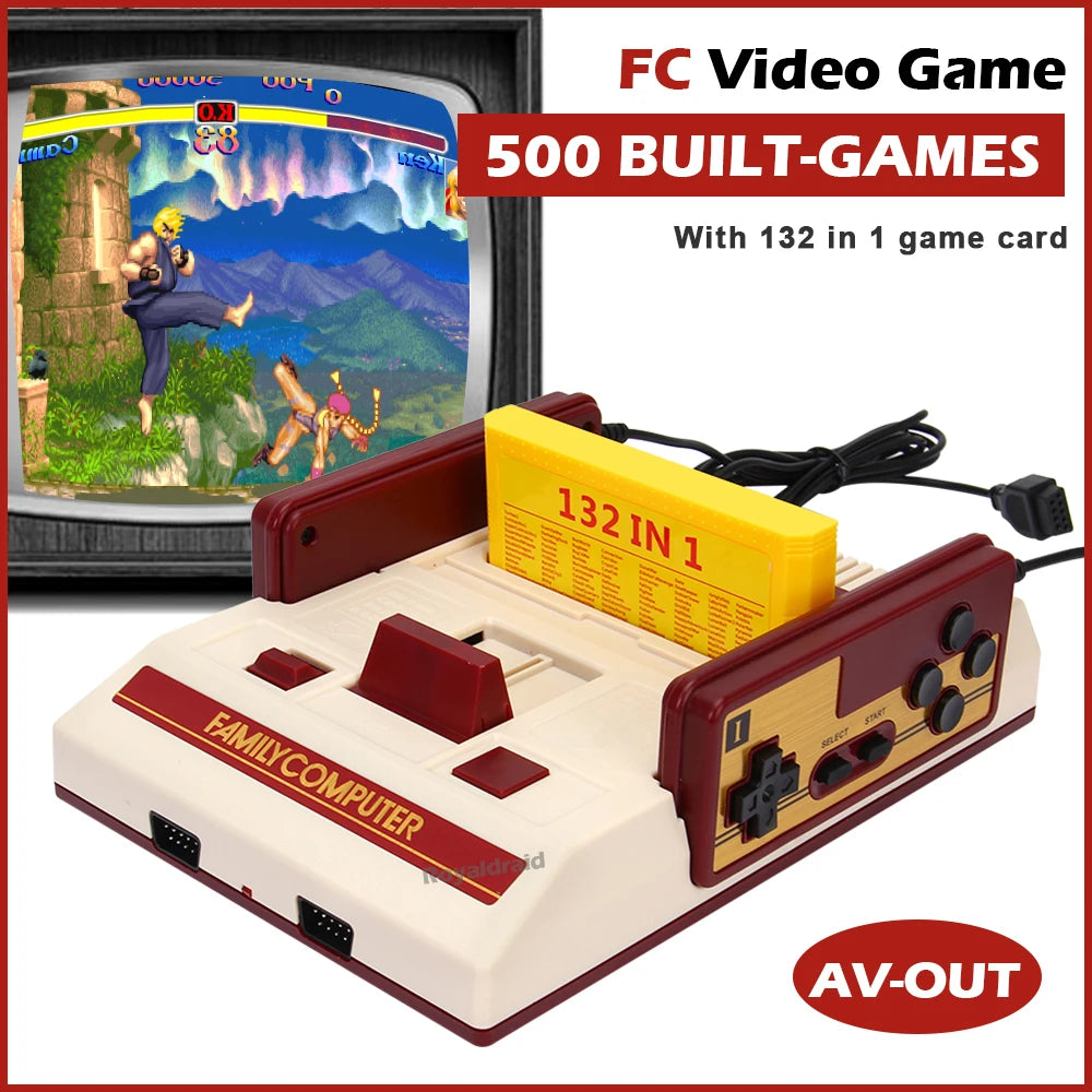 8 Bit Video Game Console Built in 500 Classic Games Family Computer TV