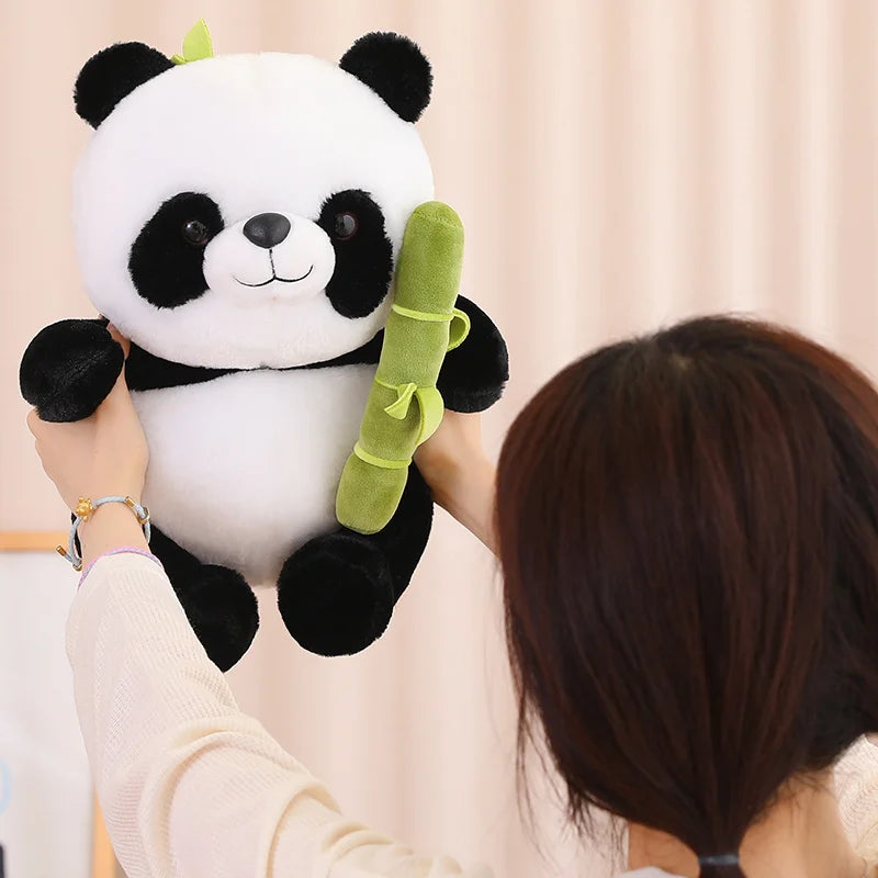 Kawaii Panda With Bamboo Soft Stuffed International Favorite Dolls Birthday Christmas Gifts Presents For Kids