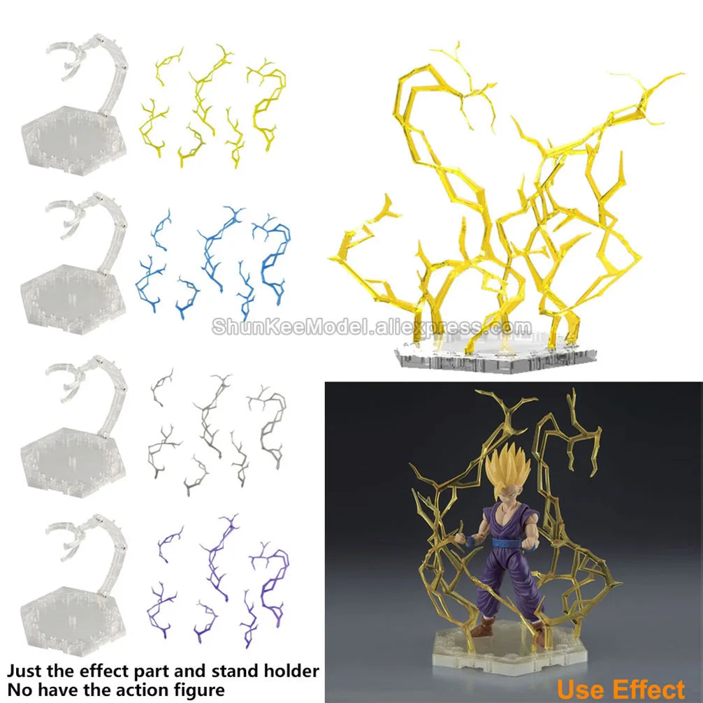 Power Impact Energy Lightning Thunder Effect For 1/144 RG HG 1/100 MG RE Model 1/12 3.75" Action Figure Stand Base Holder Toys