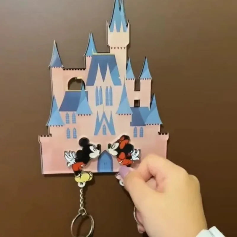 Disney Anime Keychain Holder Cute Up Mickey Mouse Stitch Couple Keychain Refrigerator Magnet Party Decoration Kids Toys Gifts