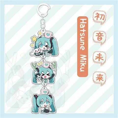 Hatsune Miku Popular Cartoon Anime Acrylic Double-sided Keychain Backpack Decoration Accessories Neutral Party Birthday Gift