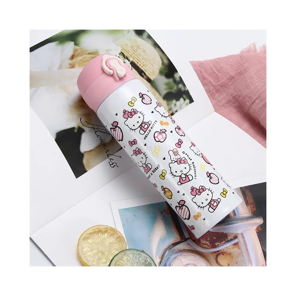 Hello Kitty For Child Insulated Water Bottle Hot Kawaii Water Thermos Pink Cartoon Stainless Steel Thermal Bottle Gift