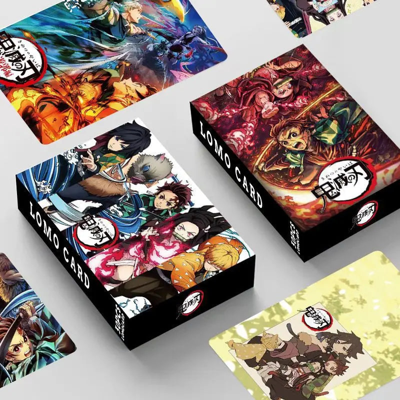 Demon Slayer Japanese Anime Lomo Card One Piece 1pack/96pcs Card Games With Postcards Message Gift For Fan Game Collection Toy