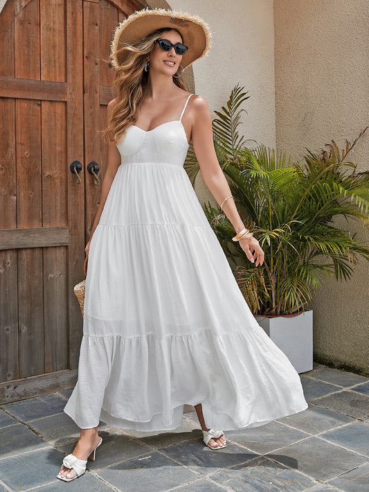 Robe maxi en satin pour femmes-Finition mate élégante avec coussinets de soutien intégrés, jupe fleurie et dos élastique pour un confort ultime